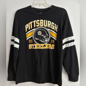 NFL Pittsburgh Steelers Men’s Long Sleeve T-Shirt, Large, Black/Yellow Gold